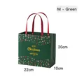 Grüne Weihnachts-Geschenktüte mit roten Henkeln und goldener festlicher Schrift - M / Grün