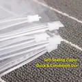 Transparent plastic zipper bag for socks packaging with white slider seal closure - Frosted Slider Zipper Storage Bag - Large