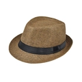 Klassischer brauner Strohhut für Herren mit schwarzem Band zum Sonnenschutz im Sommer - Erwachsene 56-60cm / Braun