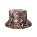 Cappello da pescatore con motivo a serpente in marrone e nero con design piatto classico - M (56-58cm) / Marrone