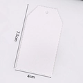 White vintage wavy edge kraft paper tag with 7.5cm x 4cm dimensions and top hole - Trapezoid Head Rectangle / White