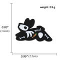 Gothic rabbit skeleton enamel pin with carrot detail, black and white alloy badge - Rabbit Skeleton with Carrot