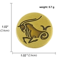 Retro bronzen Steenbok sterrenbeeld broche met geborsteld metaal en afmetingen - Steenbok