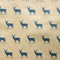 Vintage kraft wrapping paper featuring dark blue reindeer pattern for Christmas gift - Style 6 (Blue Reindeer) / 50x70cm