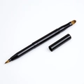 Tragbarer, doppelseitiger, ausziehbarer Lippen- und Concealer-Pinsel mit schwarzer Hülse - Doppelendiger Lippenpinsel / Schwarz