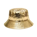 Cappello da pescatore dorato lucido in ecopelle metallizzata con cuciture sulla tesa - M (56-58cm) / Oro