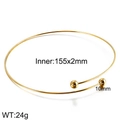 Minimalistisches goldfarbenes Edelstahl-Drahtarmband mit 10 mm großen Rundperlen - Stil A Halskette (KN107098-Z)