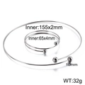 Silbernes Edelstahl Drahtschmuckset mit 10mm Perlen in zwei Größen für DIY Design - Stil A Set (KS129864-Z)