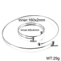 Silberner Edelstahlschmuck Set mit runden Perlen und Produktabmessungen im Bild - Stil B Set (KS129862-Z)