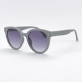 Fashion round sunglasses with grey matte frame and purple gradient lenses - Grey Blue Frame Gradient Gray Lens