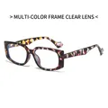 Vierkante bril met bloemig schildpadmotief, heldere glazen en blauw licht filter - Bloemen + Wit