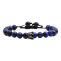 Tiger eye and crown beaded bracelet with adjustable rope for men and women - Tiger Eye Black Crown