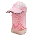 Pink breathable sun hat with face cover and neck flap for complete outdoor protection - Adjustable / Light Pink