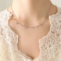 Collana minimalista in acciaio al titanio argento con piccoli pendenti geometrici - Stile Triangolo Acciaio