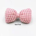 Pink and white checkered fabric bow accessory for DIY crafts and hair accessories, 4x7cm size - 4cm*7cm / Pink Bowknot