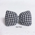 Black and white checkered fabric bow accessory for hair clips and DIY crafts, size 4x7cm - 4cm*7cm / Black Bow