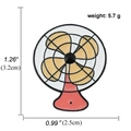 Broche de ventilador de dibujos animados en amarillo y rojo con medidas y peso real - Estilo Ventilador Eléctrico Rosa (A00666)
