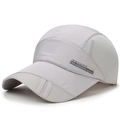 Grijze sneldrogende mesh baseballcap met ademende zijkanten en sportief borduursel - Verstelbaar / Lichtgrijs