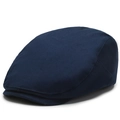 Classic navy blue cotton twill flat cap in a vintage casual style for outdoor wear - Adjustable / Navy Blue