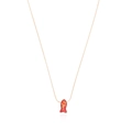 Elegant gold necklace featuring a vibrant red mermaid fish pendant with sparkling inlay - Gold Chain Red Fish Pendant / Red