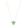 Collar de paloma en oro rosa con incrustación de opalo verde en fondo blanco - Verde