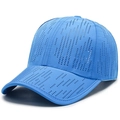 Sky blue quick-dry baseball cap with laser-cut ventilation holes and curved brim - Sapphire Blue