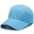Light blue quick-dry laser-cut baseball cap with breathable vents for outdoor sports - Lake Blue