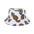 Cappello a secchiello bianco con stampa ananas gialla per protezione solare all'aperto - M (56-58cm) / Bianco