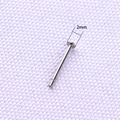 Macro shot of 2mm silver-tone S925 sterling silver flat head earring pins for DIY jewelry - 2mm