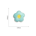 Close-up of blue floral embroidery patch with yellow center, 2cm size measurement - Self-adhesive Blue Flower-2#