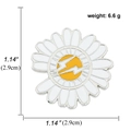 Daisy enamel brooch with yellow center and lightning bolt detail, 2.9cm alloy pin - A00672 Lightning Daisy