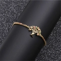 Gold Tree of Life adjustable bracelet with colorful cubic zirconia on black display - Colorful Zircon Chain Tree of Life B