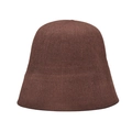Close-up of the fine knit texture and dark coffee brown fabric of the bucket hat - M (56-58cm) / Brown