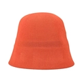 Detail view of the fine knit texture and orange fabric on this modern bucket hat - M (56-58cm) / Orange