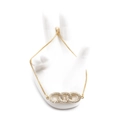 Pulsera dorada ajustable con tres anillos entrelazados de pavé de circonitas en base - Dorado