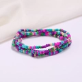 Handmade multi-layered bohemian waist chain with colorful seed beads in various vibrant tones - #22(Segmented Multicolor)
