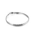 Bracciale in acciaio inossidabile argento con motivo a rombi e chiusura a moschettone - Stile C Bracciale (KB129483-Z)