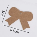 Brown kraft paper bow-shaped gift tag, 6.5x5cm size for DIY scrapbooking and crafts - Bow / Kraft Color