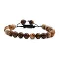 Bracciale intrecciato regolabile con pietre naturali occhio di tigre e diaspro map - Stile Intrecciato in Pietra d'Immagine