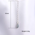 Cadena de extensión de plata S925 con dije de corazón 42mm para joyería DIY - Etiqueta en Forma de Gota de Agua
