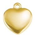 Nahaufnahme eines polierten 14mm Gold-Herzanhängers aus hochwertigem Edelstahl - Gold