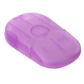 Portable purple travel soap paper container with flip lid and translucent plastic finish - Purple