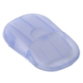 Portable light blue translucent soap paper box for travel with a compact flip-top lid - Blue
