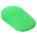 Portable neon green travel soap box case made of durable lightweight plastic material - Green