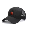 Leichte schwarze Mesh-Baseballkappe mit orangefarbenen Streifen für Sonnenschutz - 54-62cm / Schwarzes Mesh mit drei Streifen