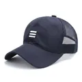 Navy blue breathable mesh baseball cap with white stripe design for outdoor sports - 54-62cm / Navy Blue Mesh with Three Stripes