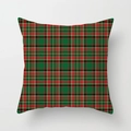 Housse de coussin de Noël avec motif tartan écossais rouge et vert pour décor festif - Écossais (DRD153-4)