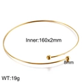 Goldener Edelstahl-Drahtarmreif mit 8mm Rundperlen und detaillierten Größenangaben - Stil B Halskette (KN107096-Z)