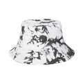 Cappello a secchiello unisex tie-dye bianco e nero in tela di cotone traspirante - M(56-58cm) / Bianco (Nero/Bianco Tie-Dye)