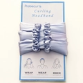 Light purple silk satin heatless curling headband by Robecurls with user instructions - Violet